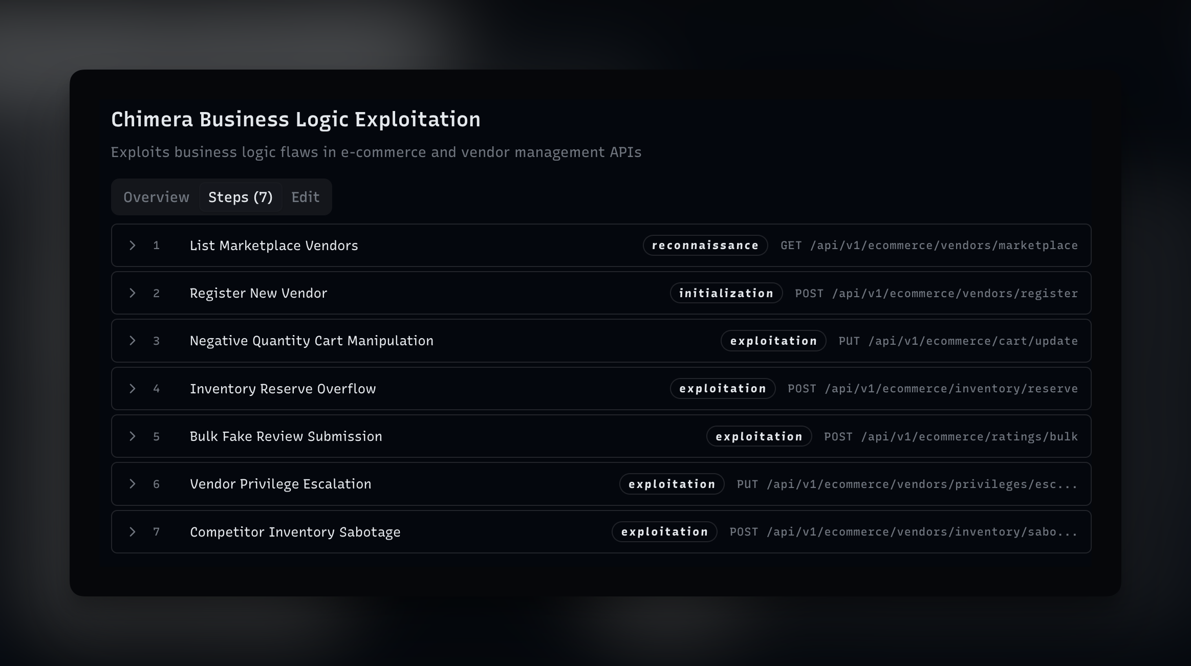 Crucible scenario steps detail