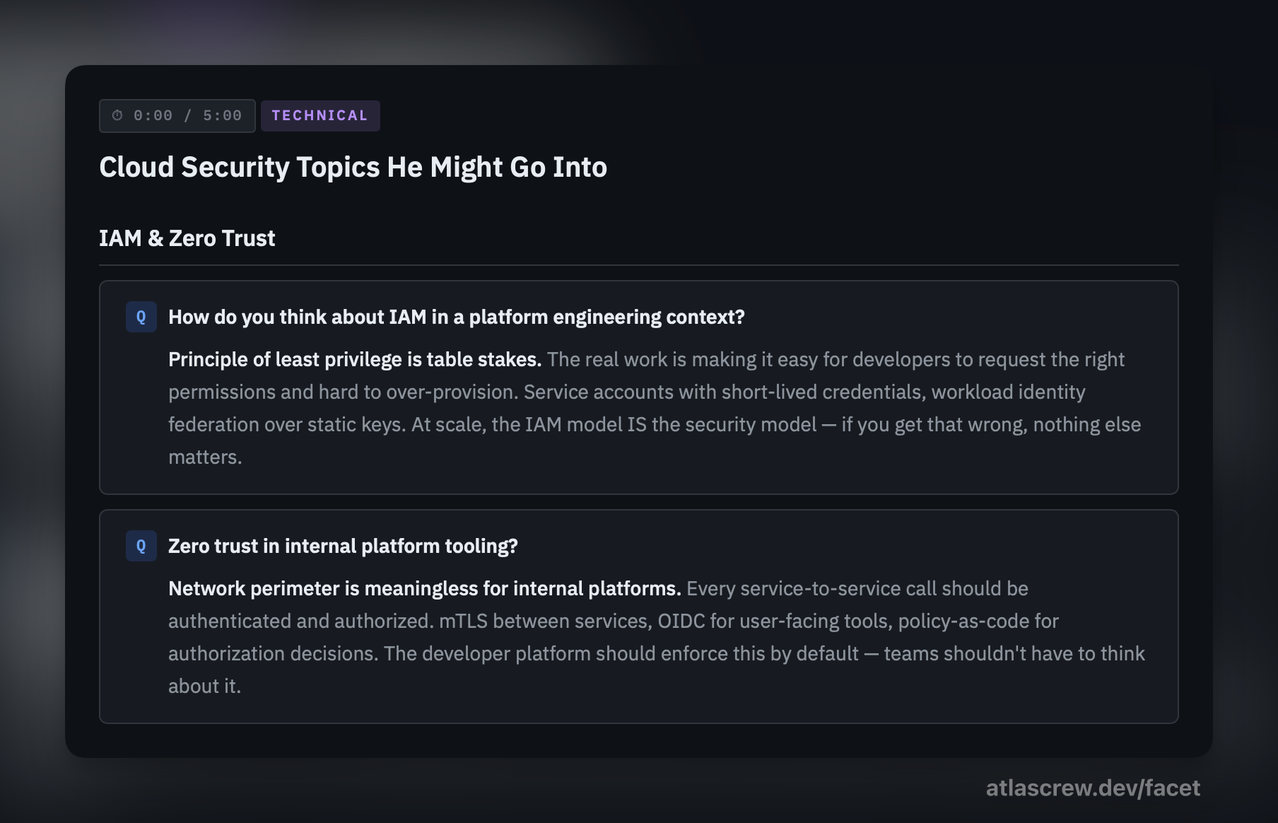 Interview prep topics