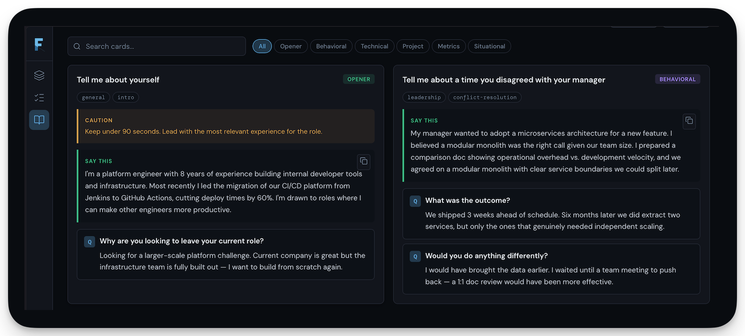 Facet interview prep